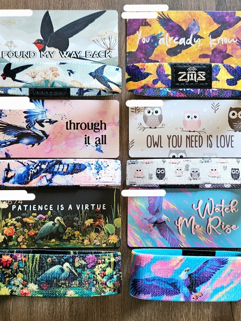 ZOX "BIRD IS THE WORD" UNREDEEMED INTERACTIVE FULL SET COLLECTIBLE WRISTBAND